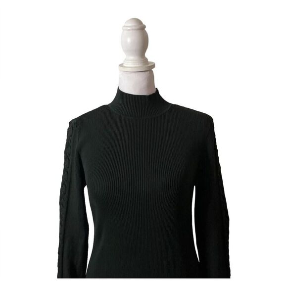 White House Black Market Green Knit Bodycon Sweater Dress Mini Holiday US M - Picture 2 of 8